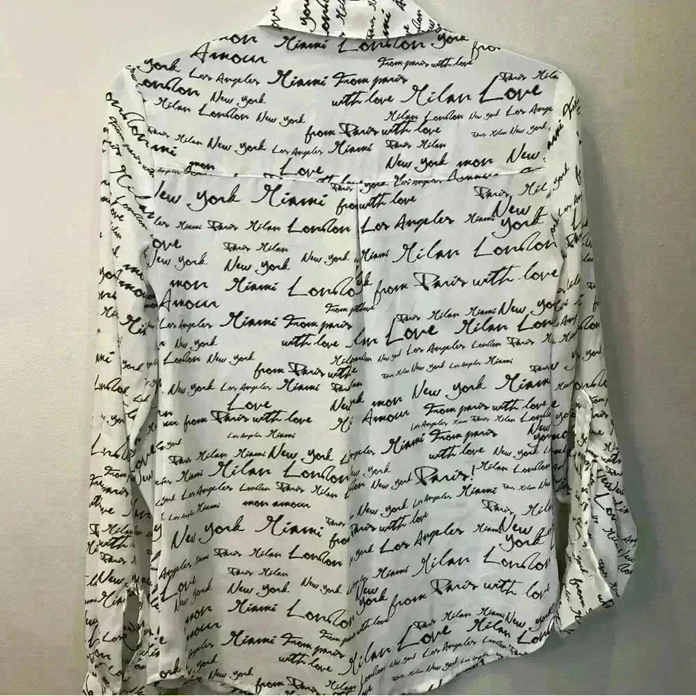 Candie's Black and White Bouse Sz XS - Picture 3 of 11